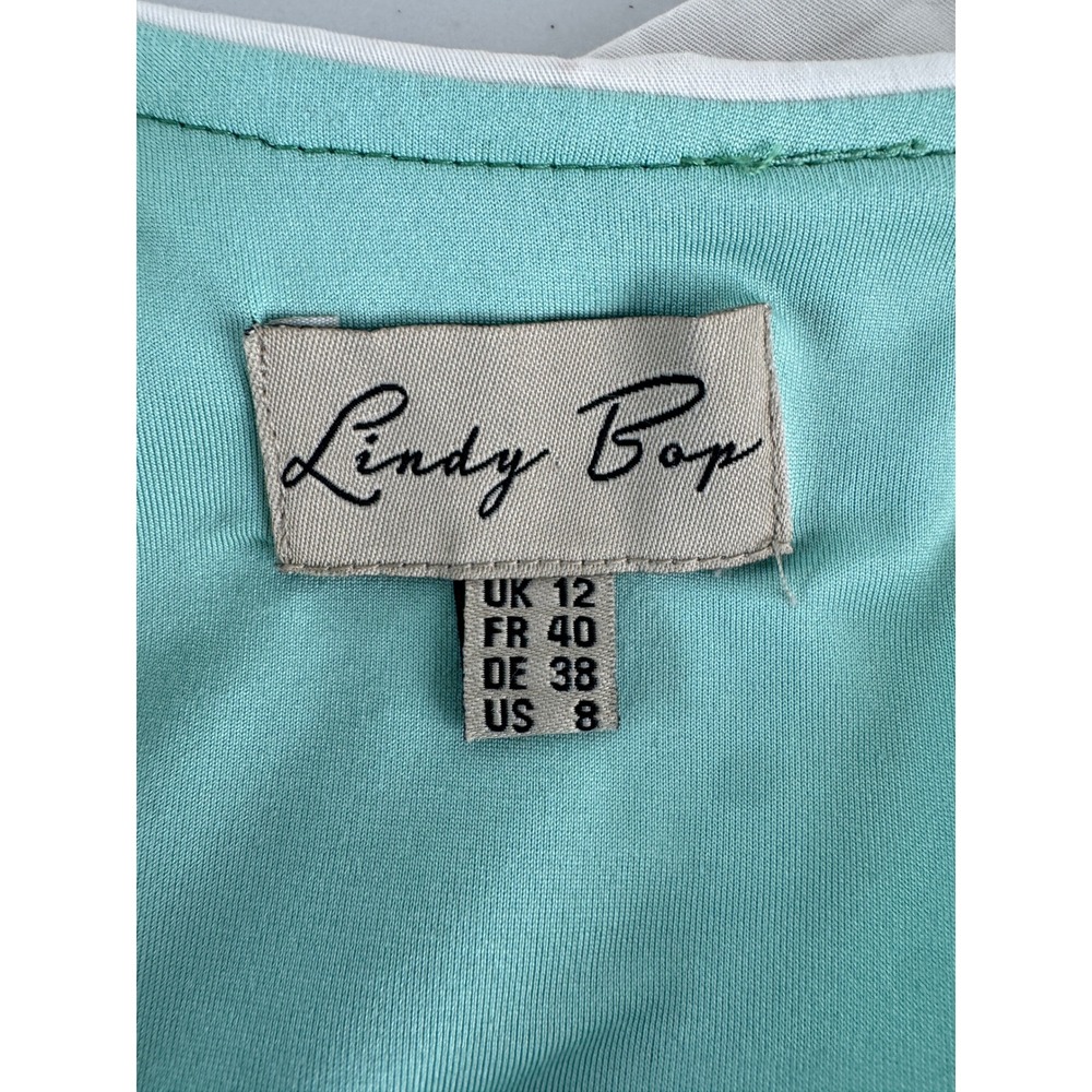 Lindy Bop Leah Alice in Wonderland Tea Dress 8 Green Novelty Print Fit & Flare - Picture 9 of 15